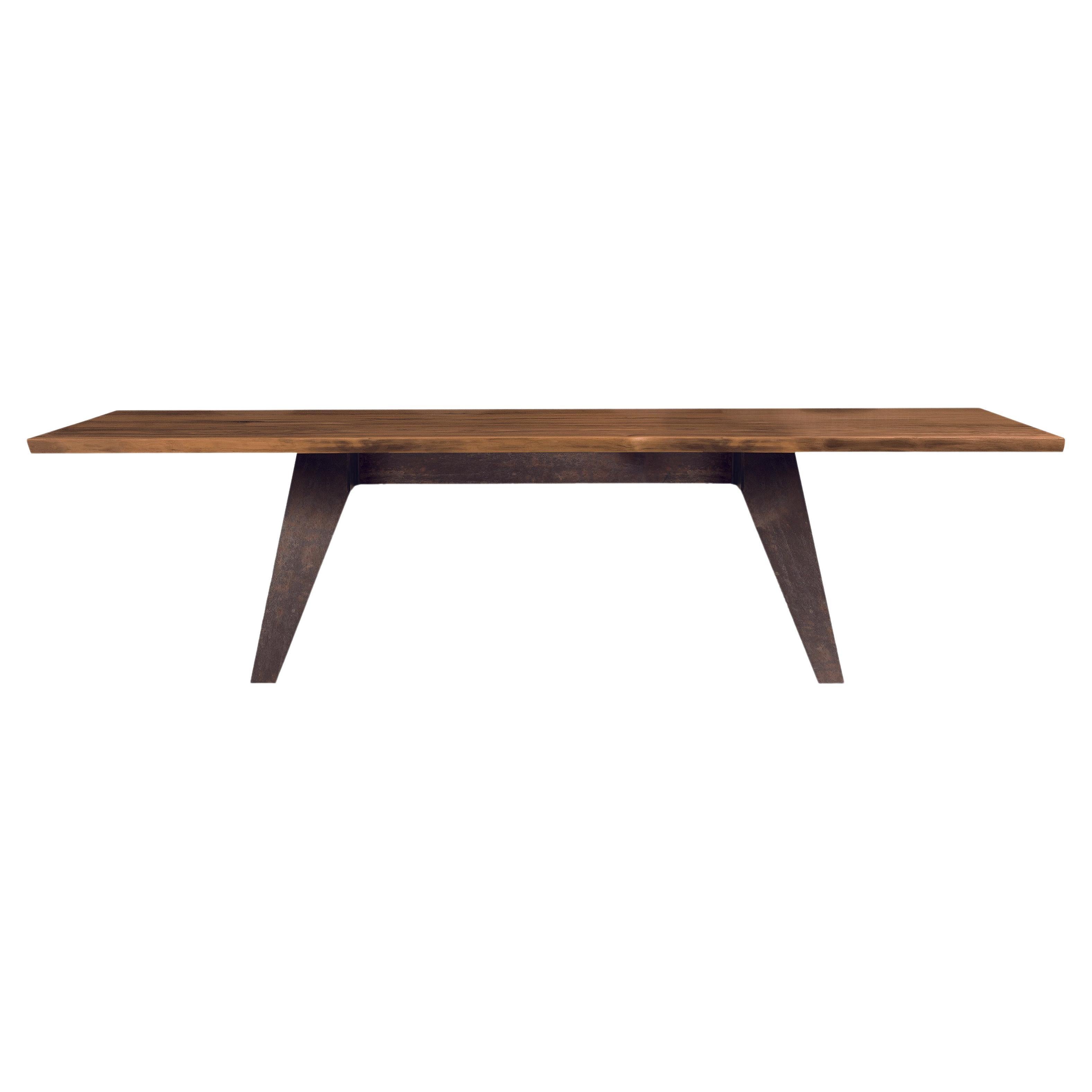 Misura Solid Wood Table, Walnut in Hand-Made Natural Finish, Contemporary For Sale