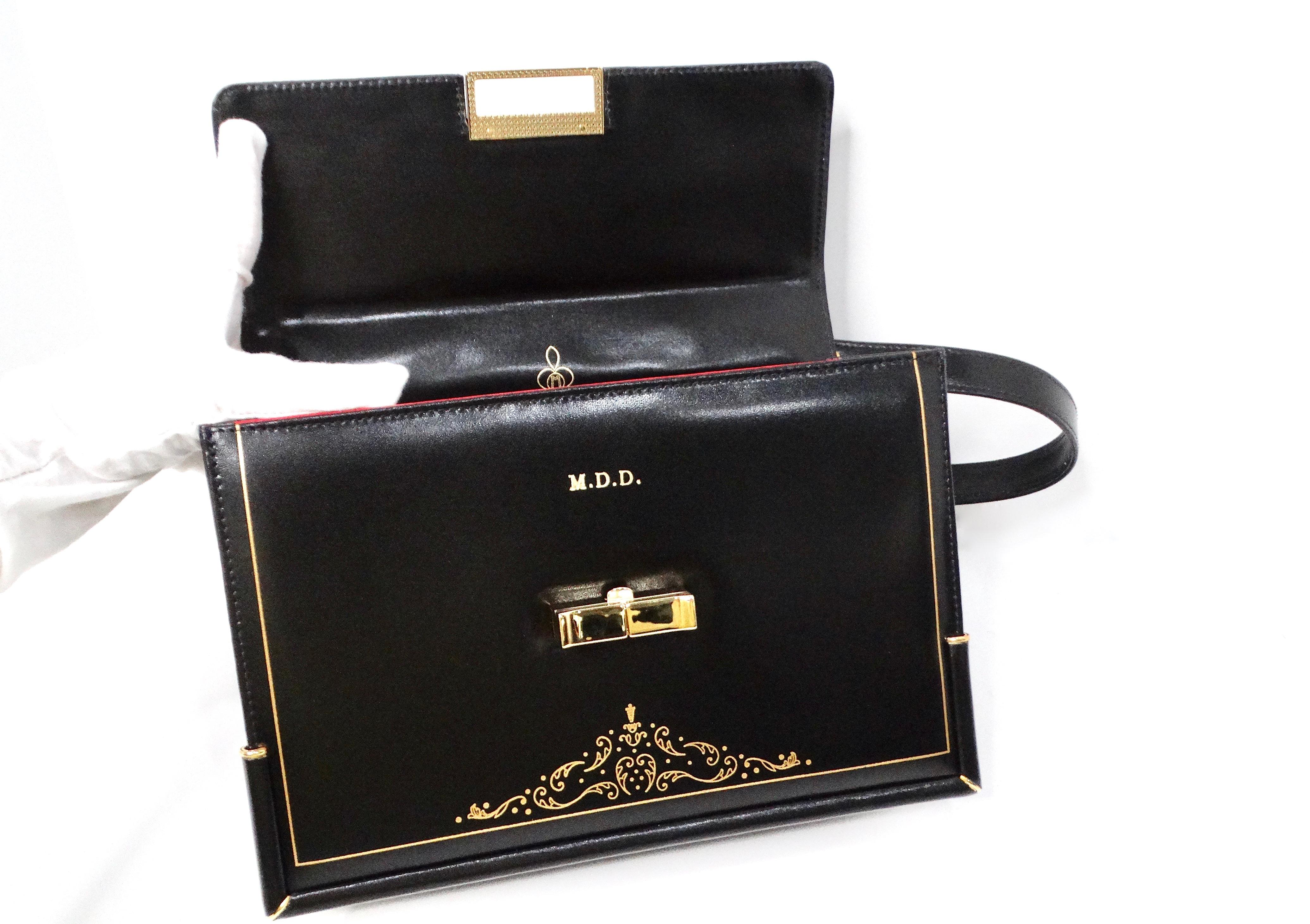 Misuri Custom Italian Black Leather Shoulder Bag 7