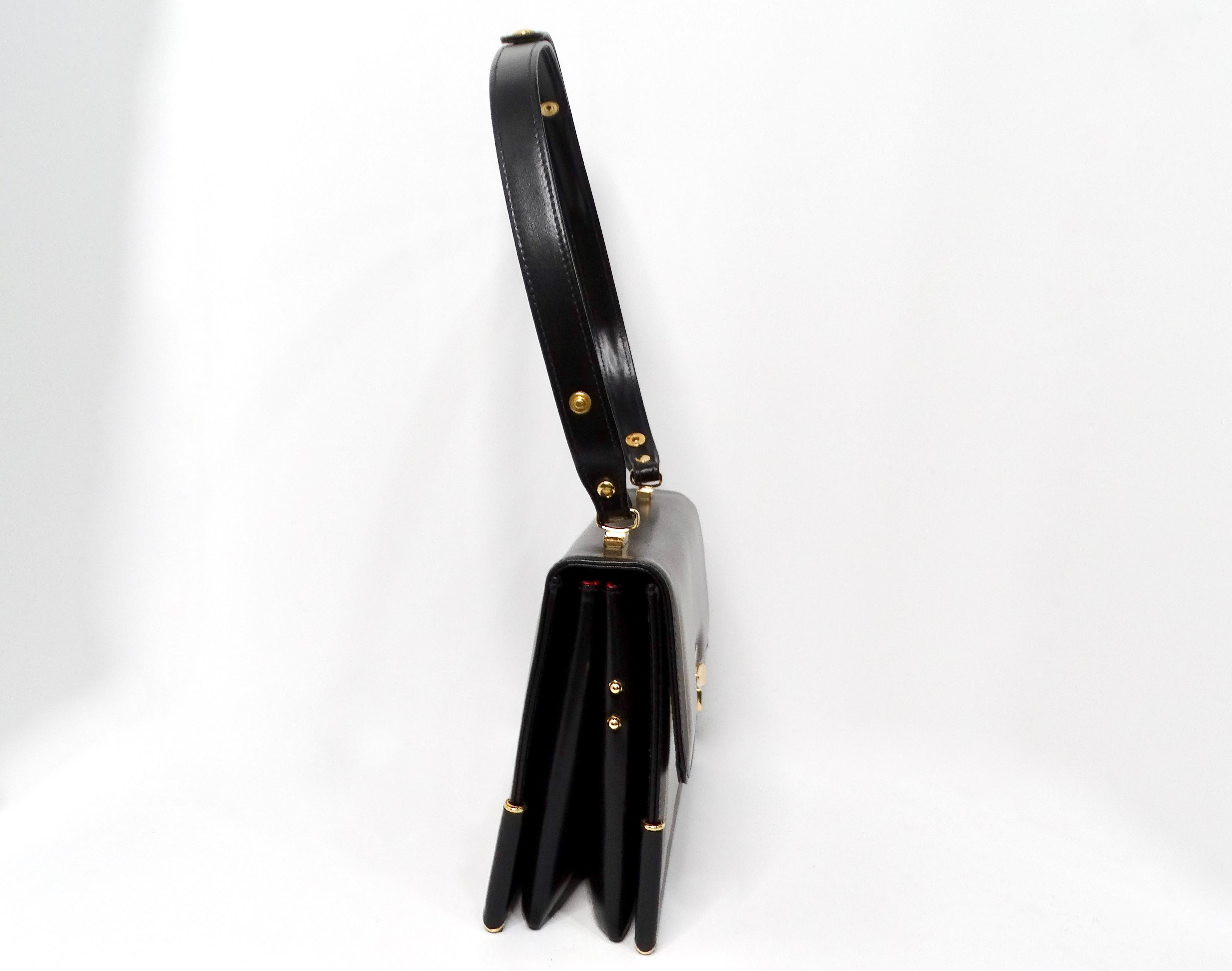 Misuri Custom Italian Black Leather Shoulder Bag In Good Condition In Scottsdale, AZ