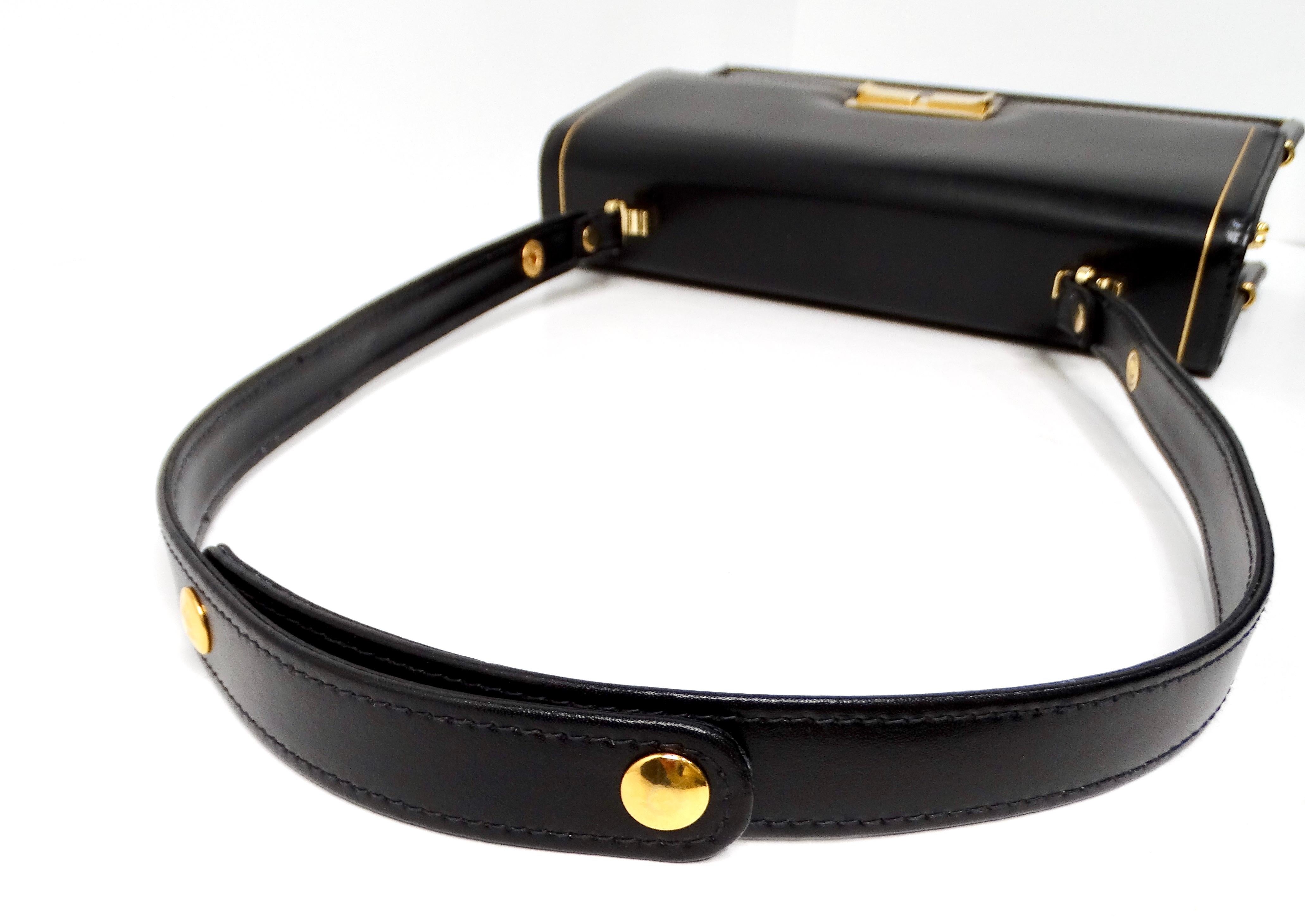 Misuri Custom Italian Black Leather Shoulder Bag 4
