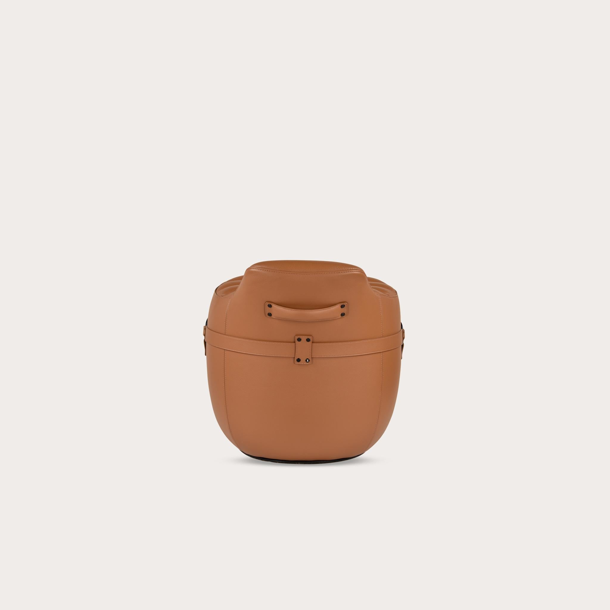 Mitaki Dori Stool by Yabu Pushelberg in Leather & Hardware For Sale 5