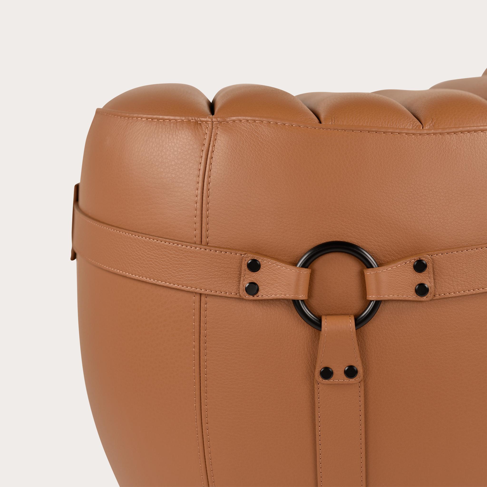 Mitaki Dori Stool by Yabu Pushelberg in Leather & Hardware For Sale 7