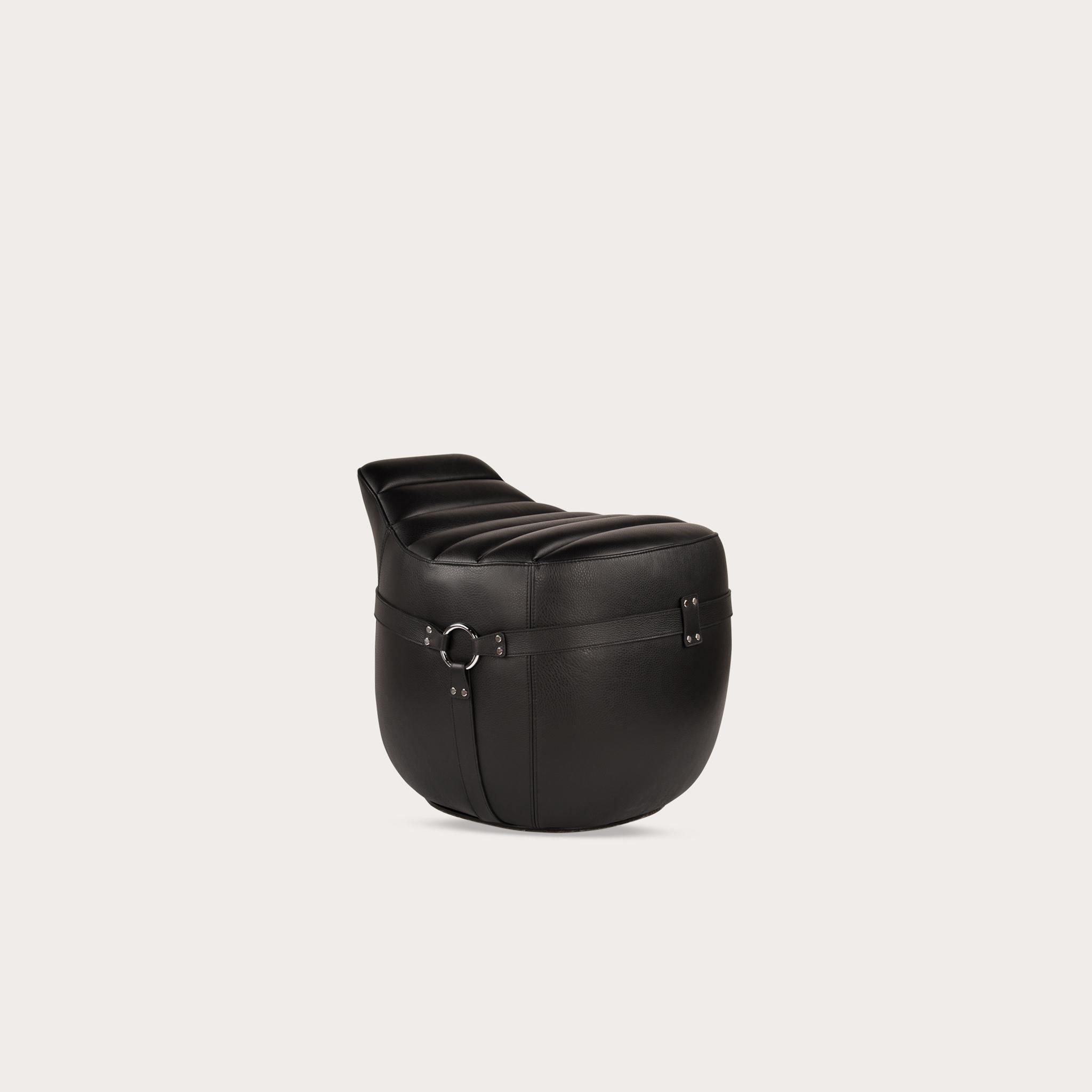 Modern Mitaki Dori Stool by Yabu Pushelberg in Leather & Hardware For Sale