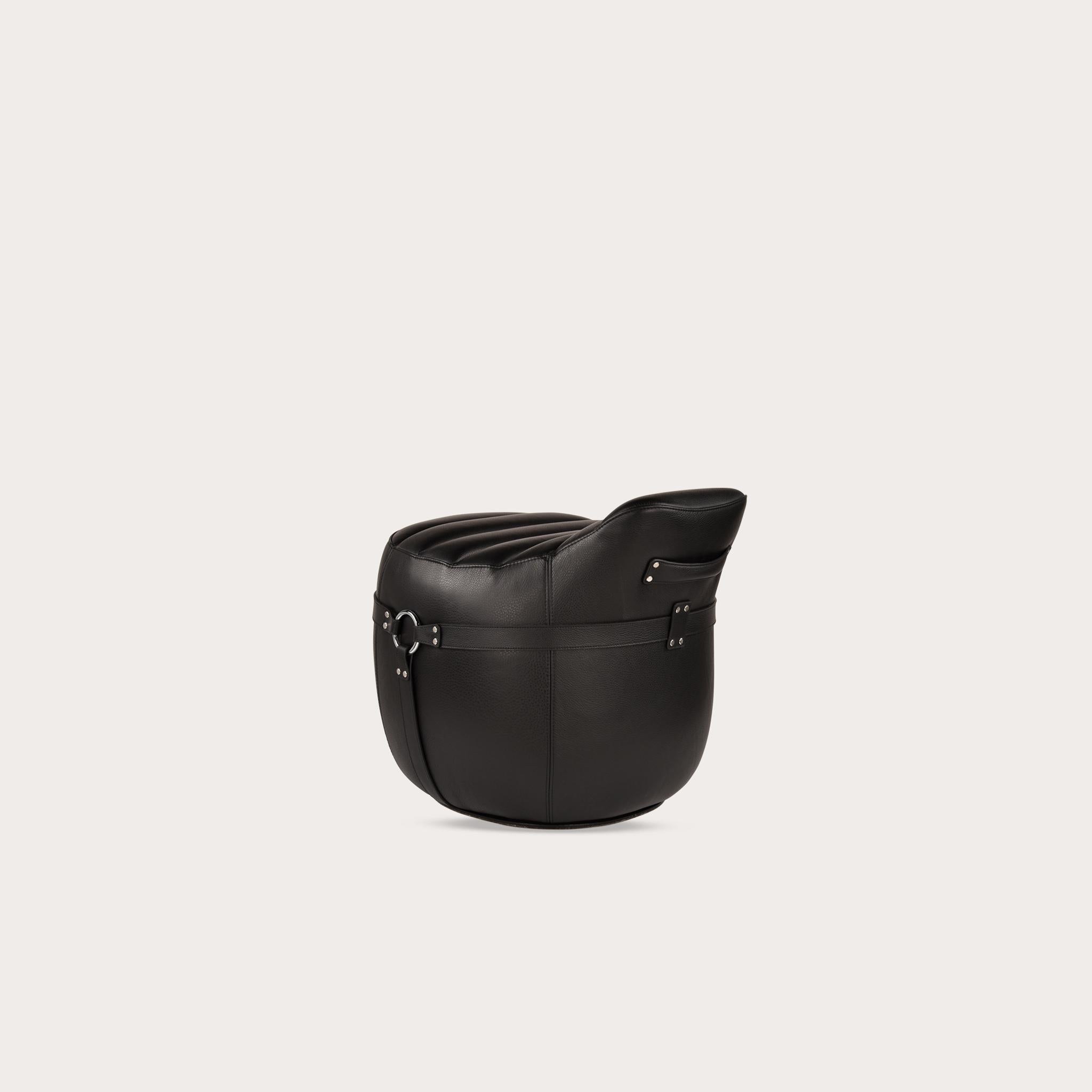Mitaki Dori Stool by Yabu Pushelberg in Leather & Hardware In New Condition For Sale In Toronto, ON