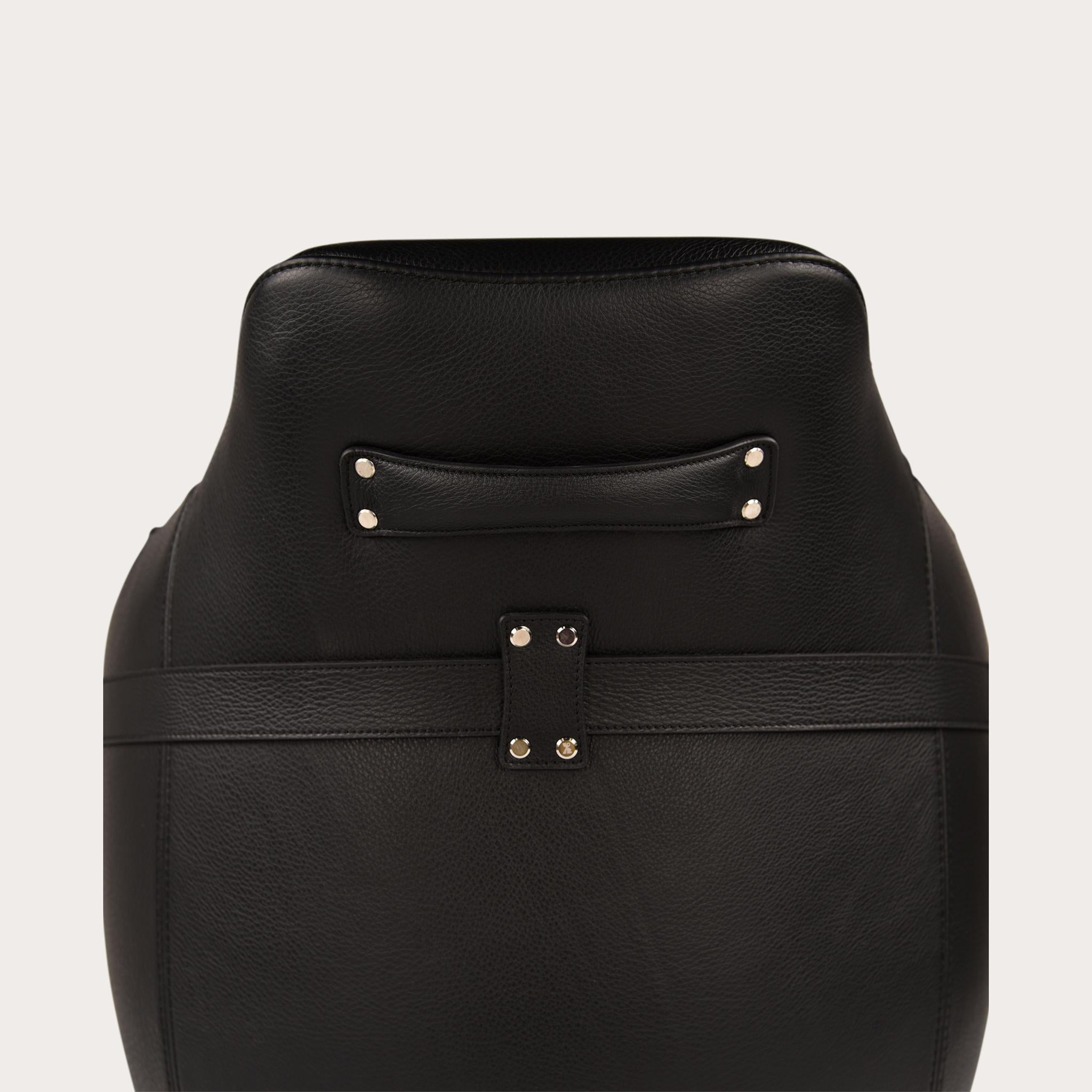 Mitaki Dori Stool by Yabu Pushelberg in Leather & Hardware For Sale 1