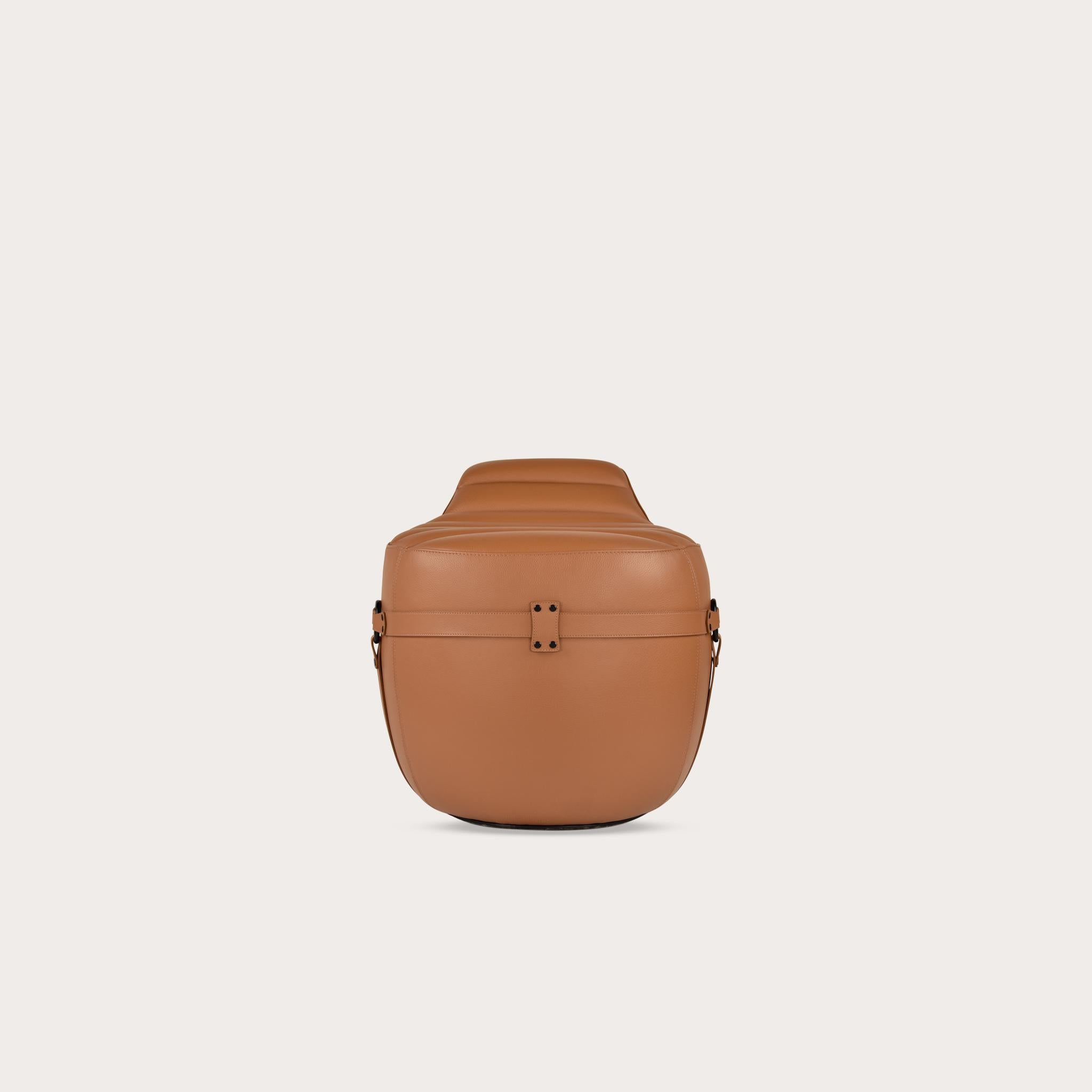 Mitaki Dori Stool by Yabu Pushelberg in Leather & Hardware For Sale 2