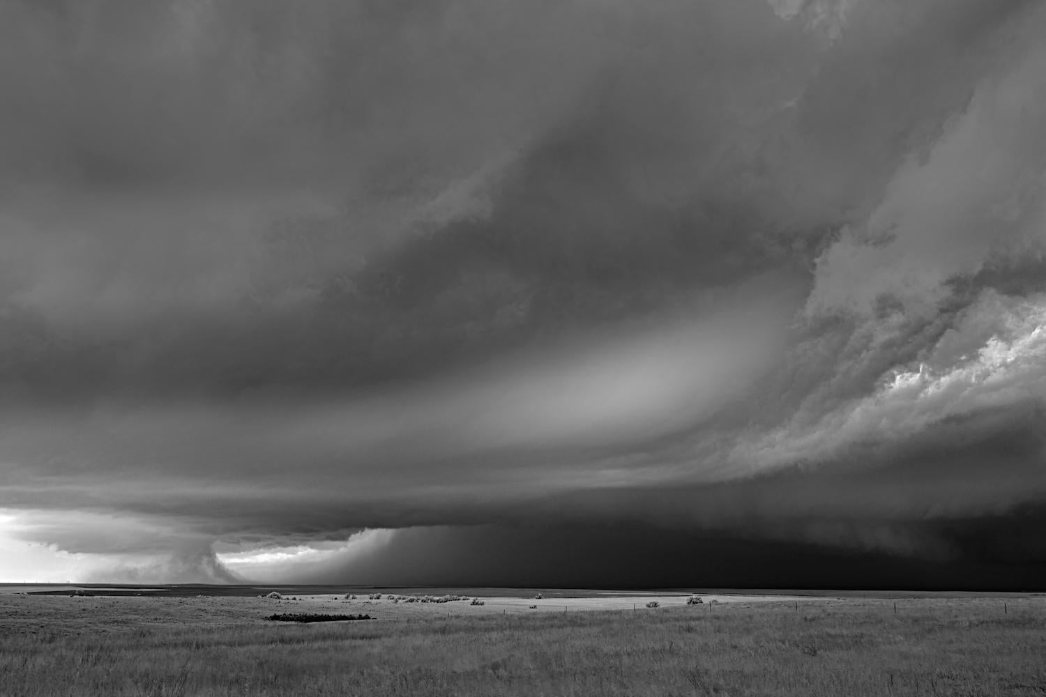 Mitch Dobrowner Black and White Photograph - Asperitas Cloud, Seibert, CO, limited edition photograph, signed, archival ink 