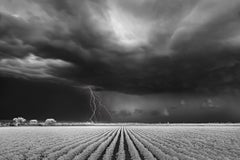 Lightning/Cotton Field, signé, édition limitée, photographie de tempête 