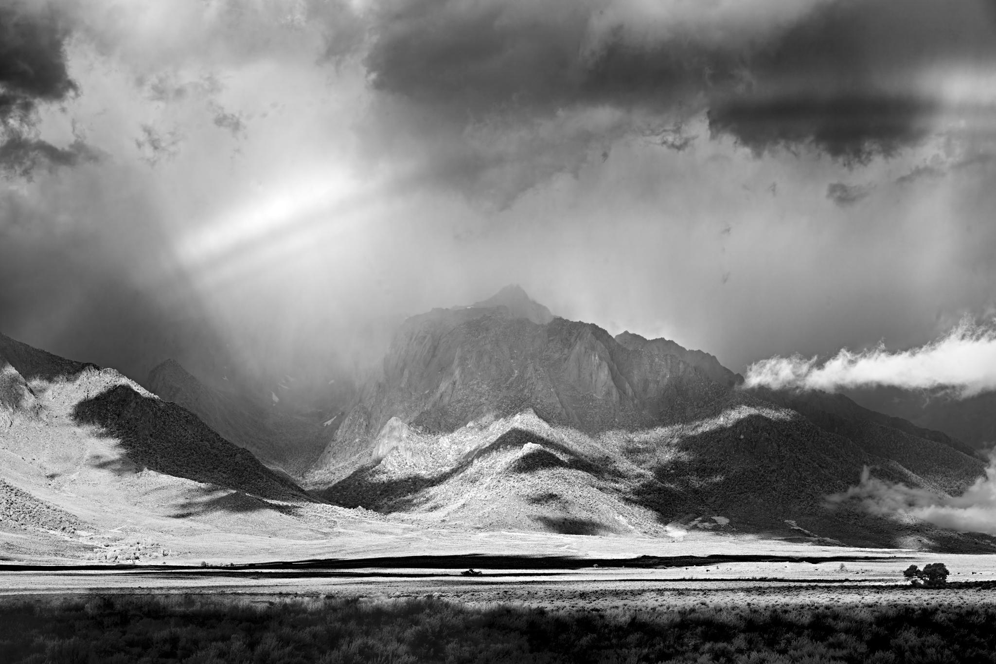 Mitch Dobrowner Black and White Photograph - Lone Pine Peak, Eastern Sierra Nevada, CA, limited edition photograph, signed 