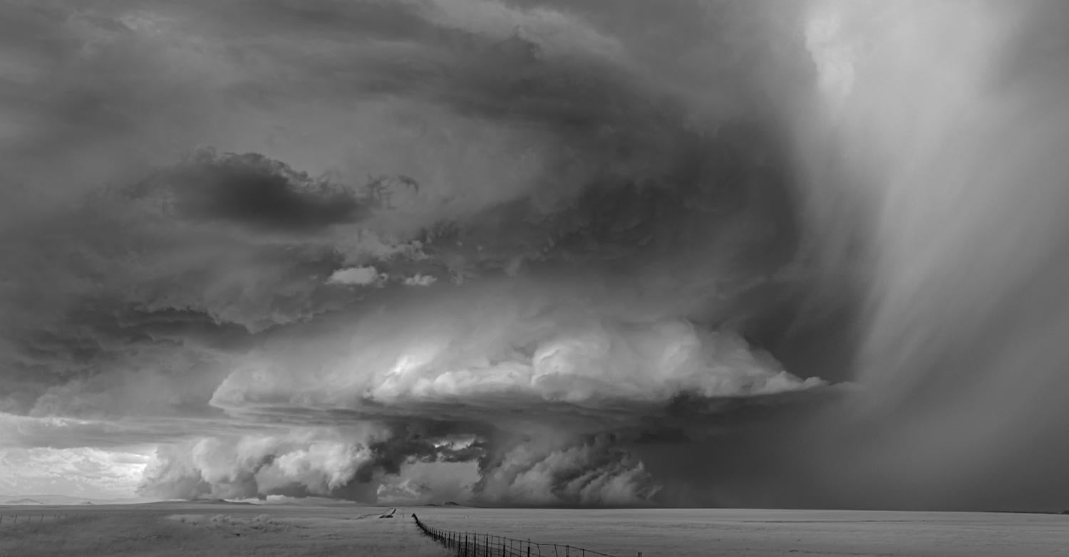 Mitch Dobrowner Black and White Photograph - Torqueo Over Plains, Wagon Mound, NM, limited edition photograph, signed
