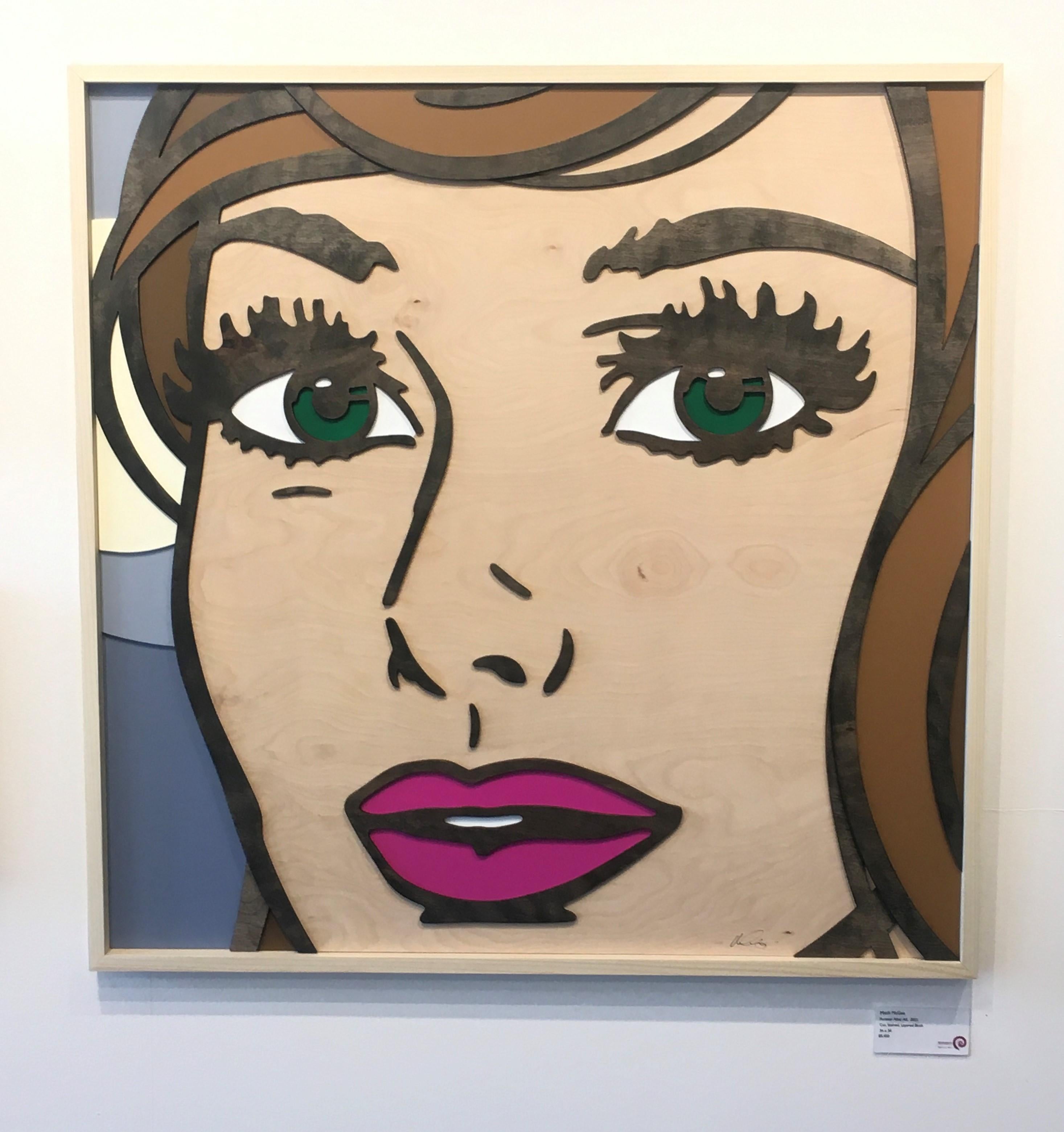 Para Siempre, Arte Pop, Madera en Capas, Mujer, Figurativo, Morena - Painting de Mitch McGee
