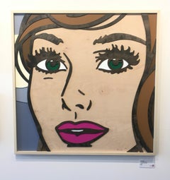 Forever After All, Pop Art, mehrlagiges Holz, weiblich, figurativ, Brunette