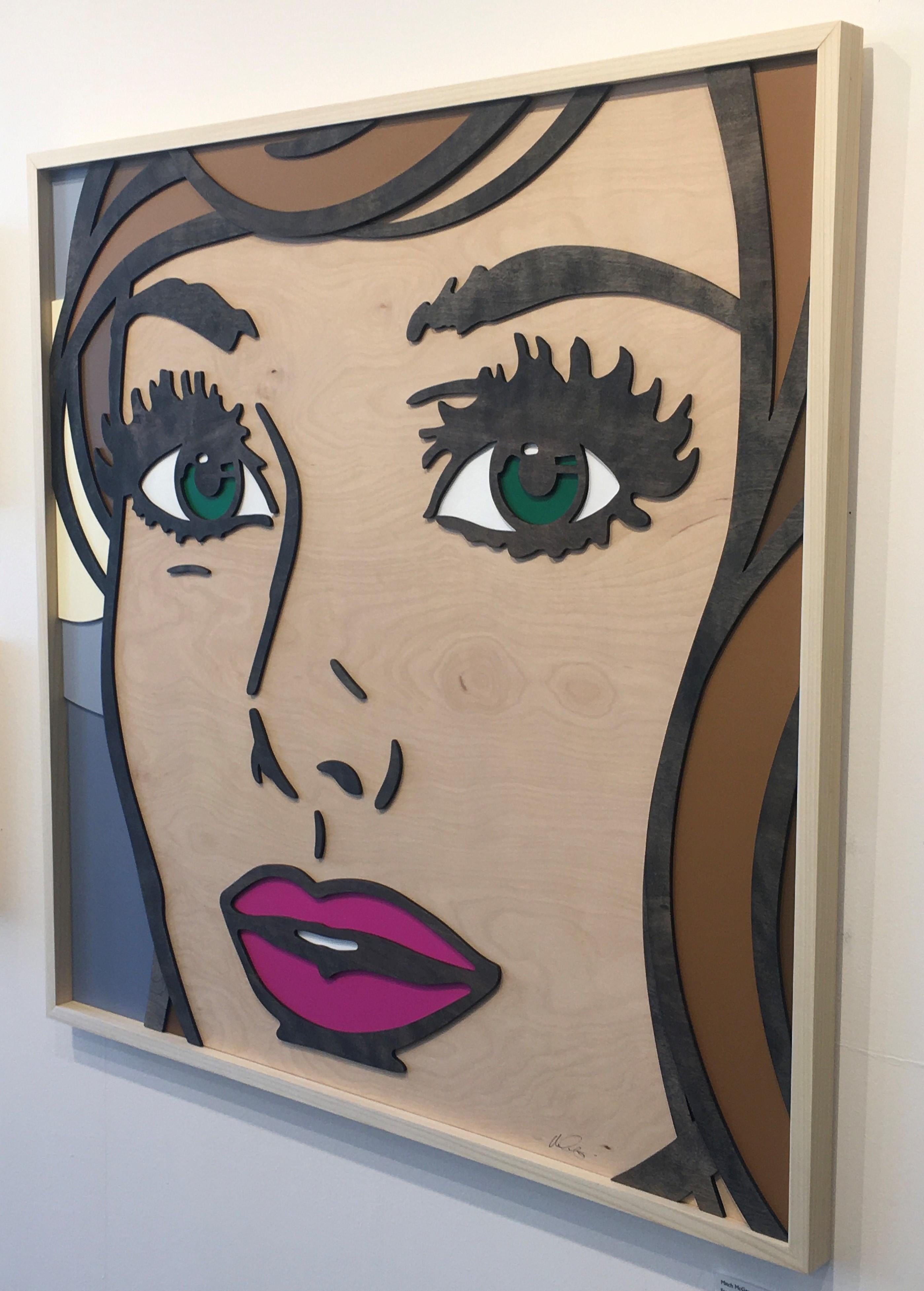 Para Siempre, Arte Pop, Madera en Capas, Mujer, Figurativo, Morena - Painting Arte pop de Mitch McGee