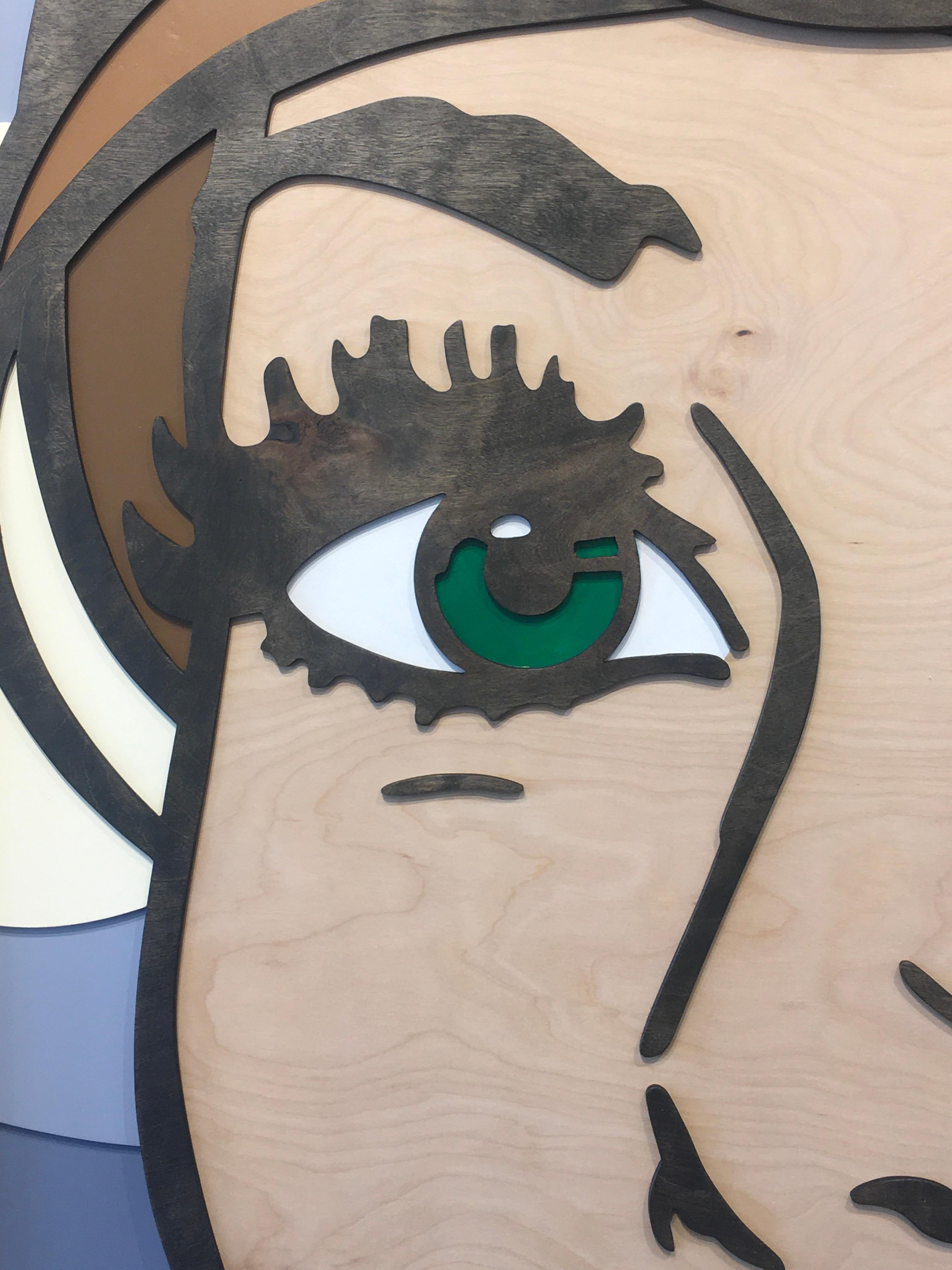 Para Siempre, Arte Pop, Madera en Capas, Mujer, Figurativo, Morena - Figurative Painting Marrón de Mitch McGee