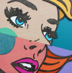 Fragments II, Pop Art, Birch Wood, Dimensional, Female, Figurative, Blonde