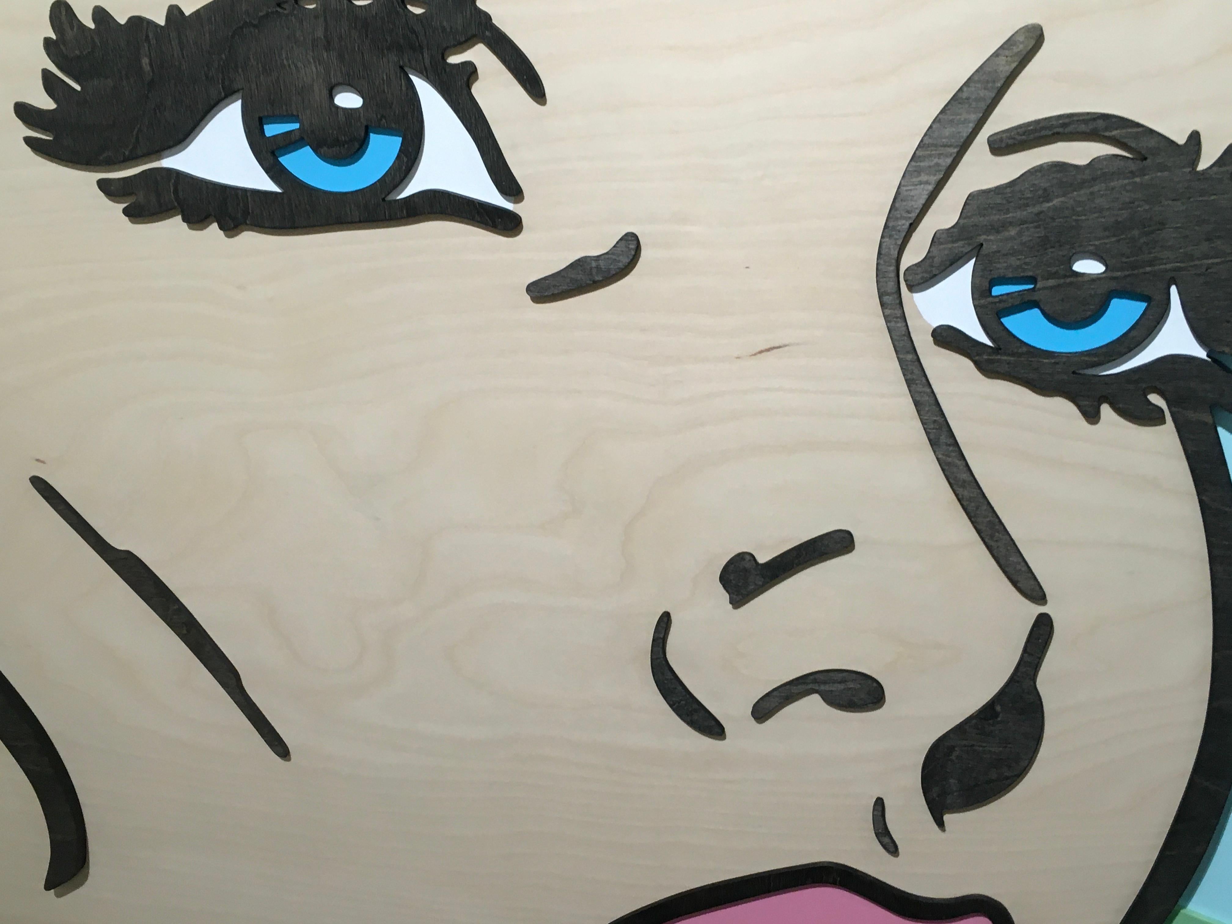 Mai dire addio, Pop Art, Wood, Donna, Figurativo, Occhi azzurri, Bionda 1