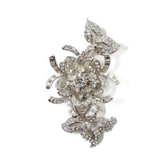 Spilla Mitchel Maer 1950s Rhinestone Floral Corsage Vintage Statement
