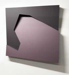 "Ramps & Planes No. 31 (Plum)" - wall sculpture, 3-dimensional, geometric