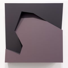 "Ramps & Planes No. 31 (Plum)" - wall sculpture, 3-dimensional, geometric