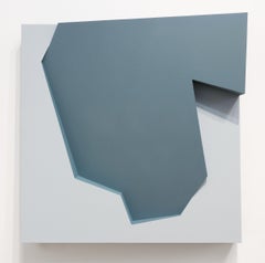 "Ramps & Planes No. 33 (Aqua)" - wall sculpture, 3-dimensional, geometric, blue