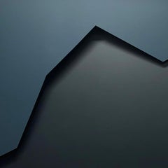 "Ramps & Planes No. 34 (Dusk)" - wall sculpture, 3-dimensional, geometric, blue