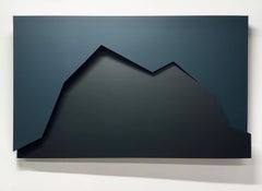 "Ramps & Planes No. 34 (Dusk)" - wall sculpture, 3-dimensional, geometric, blue