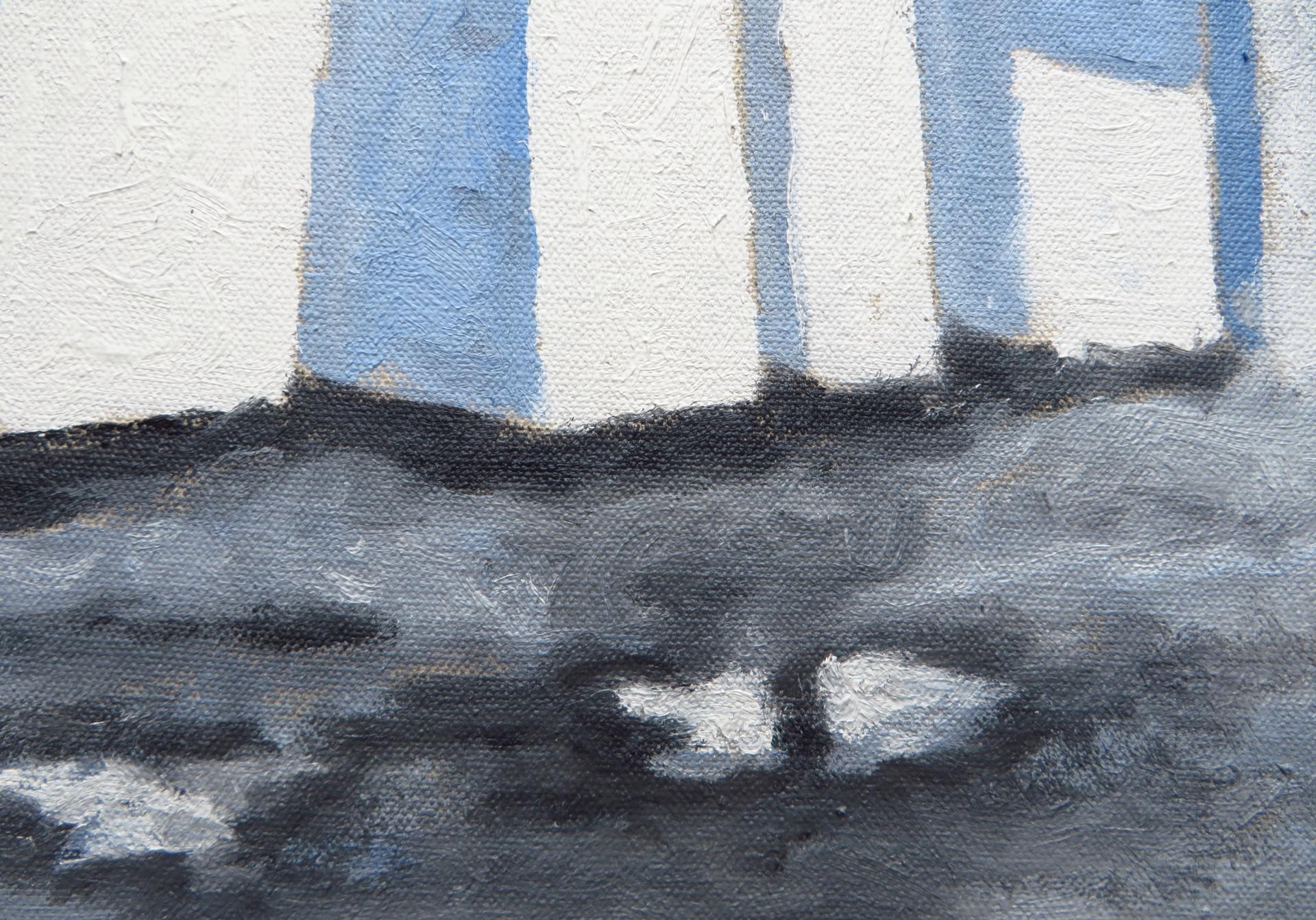 Nach dem Regen, Ölgemälde (Blau), Interior Painting, von Mitchell Freifeld