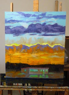 Hamburger Stand, Oil Painting