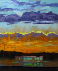 Hamburger Stand, Oil Painting