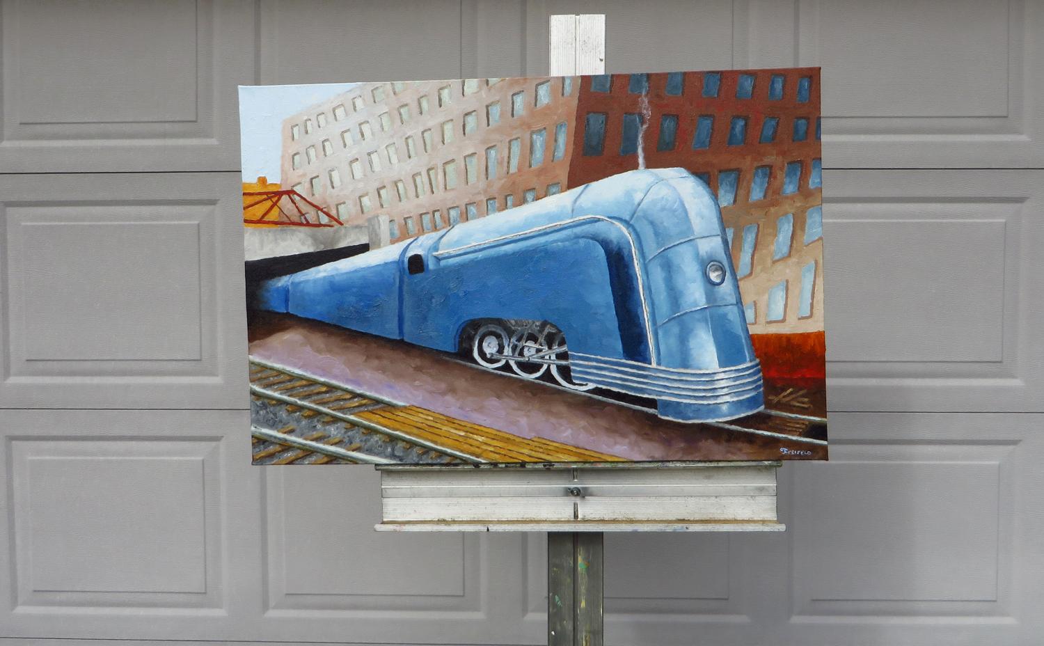 <p>Artist Comments<br>In the mid-1930s, a design concept called streamline emerged, extending from cars to kitchen mixers. Initially emphasizing power over aesthetics, steam engines joined the trend and adopted a more stylish appearance, much like