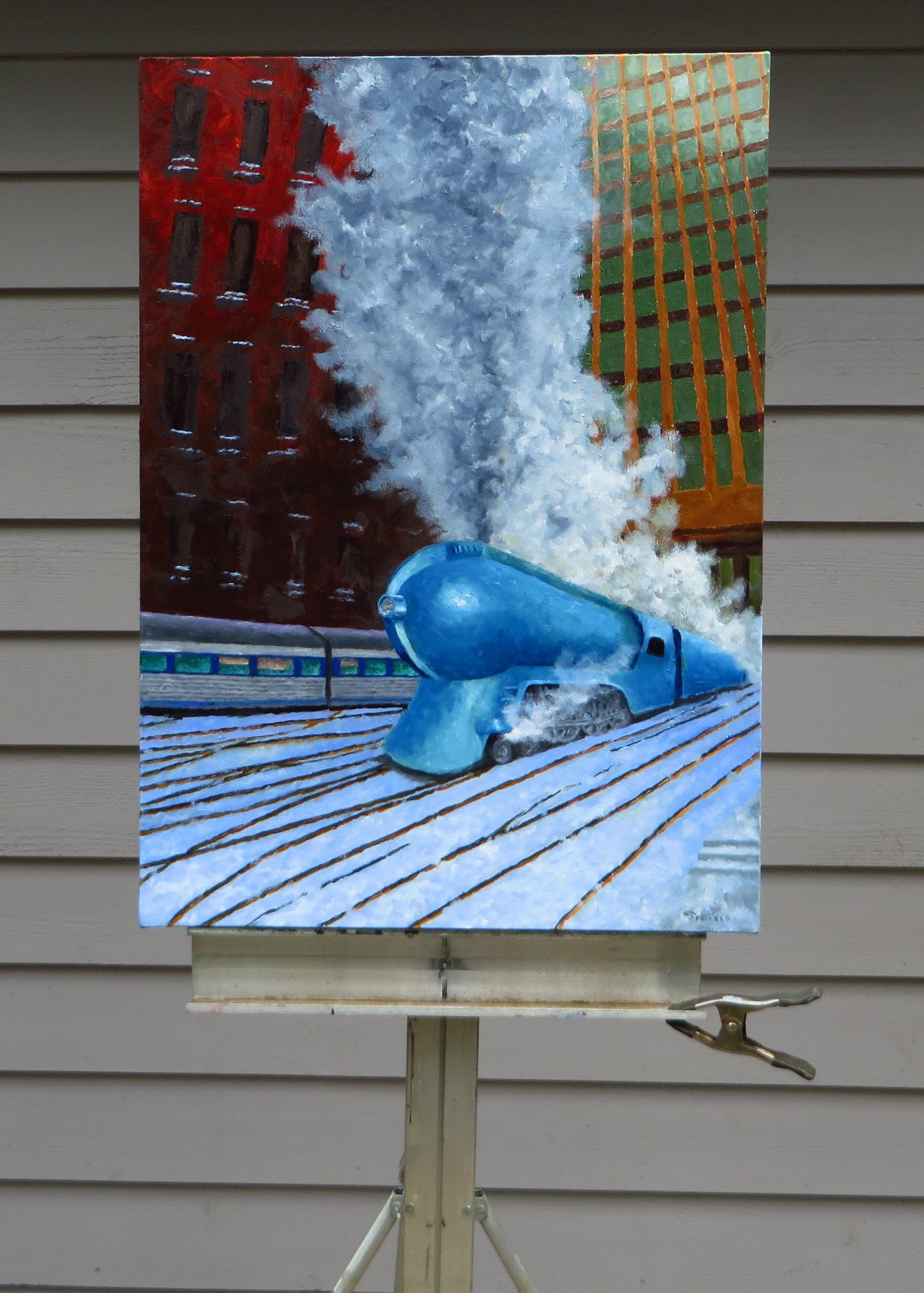 Sollevare il vapore, pittura a olio - Painting di Mitchell Freifeld