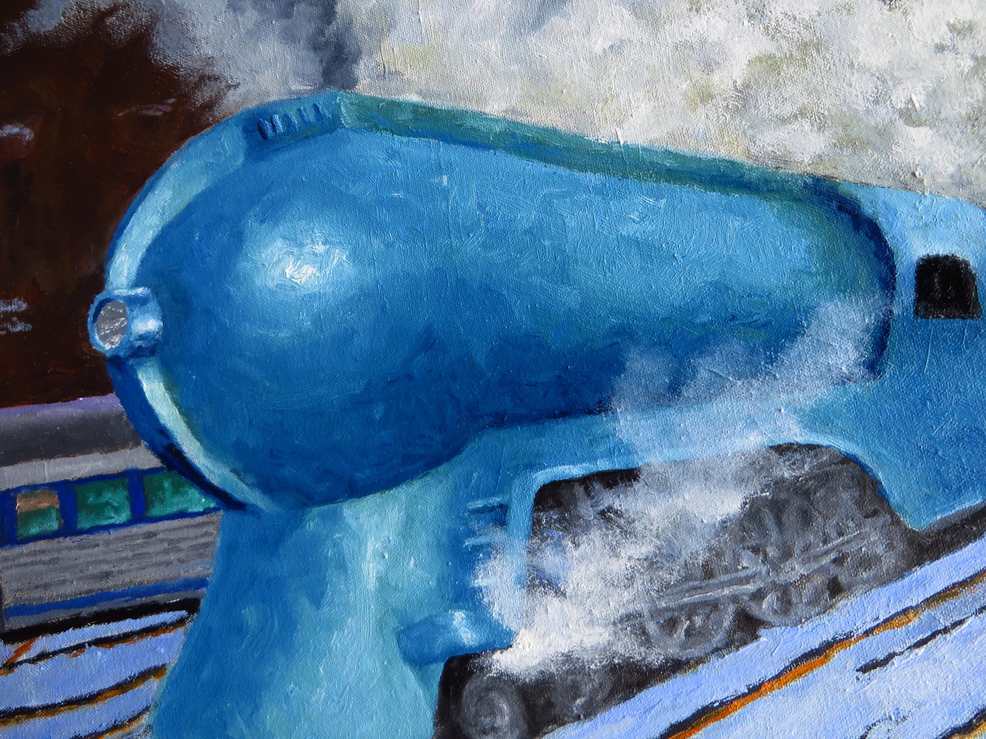 Sollevare il vapore, pittura a olio - Painting Contemporaneo di Mitchell Freifeld
