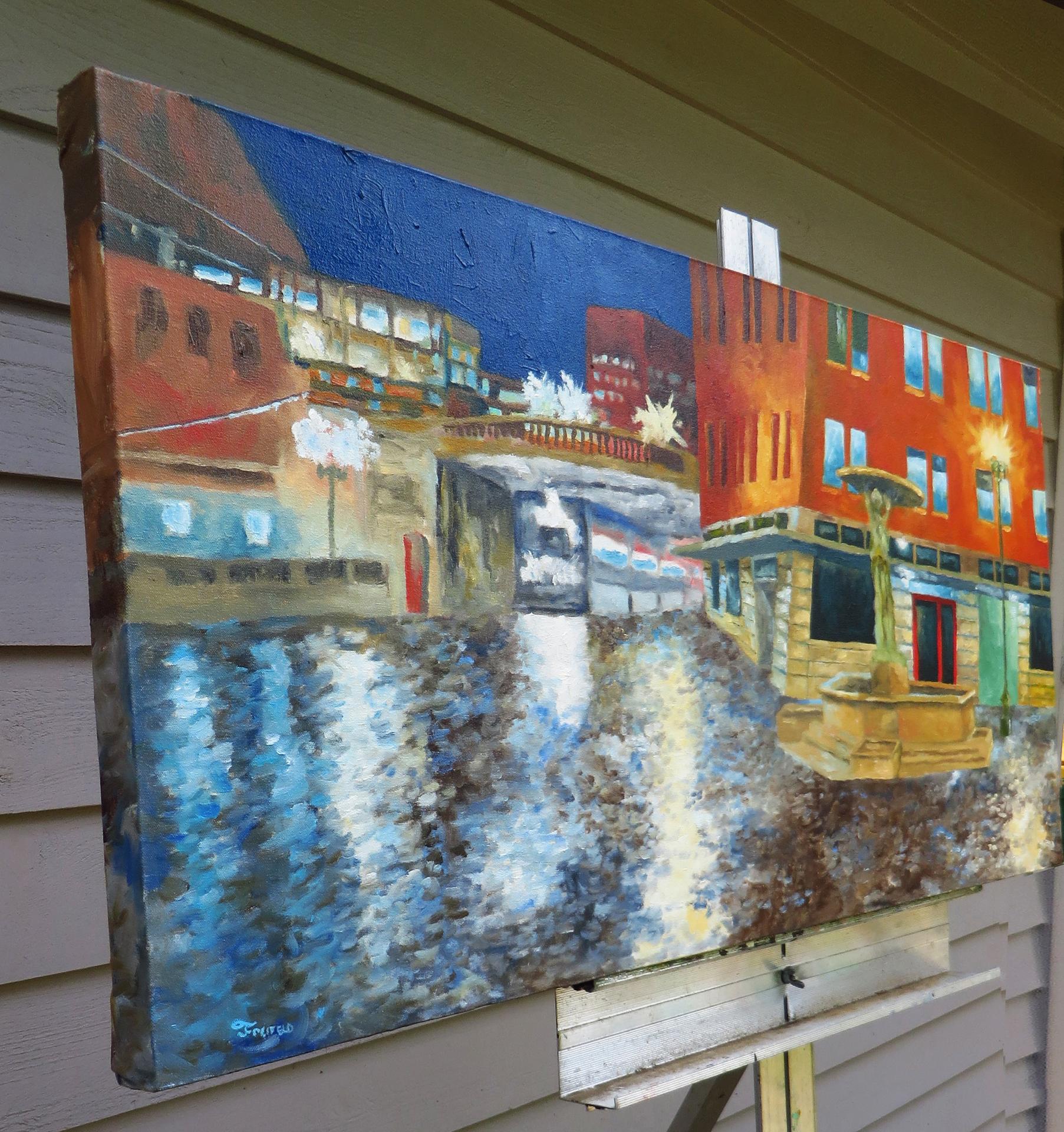 Fontana Skidmore, Pittura a olio - Painting di Mitchell Freifeld