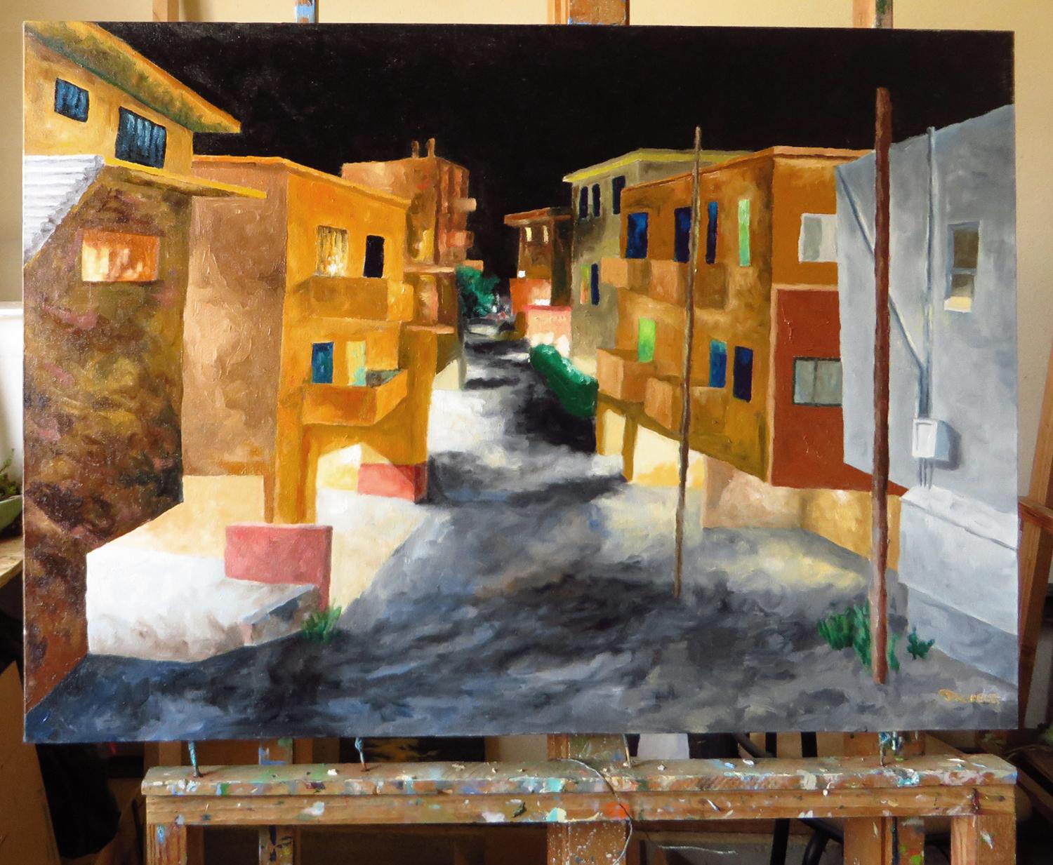 Stucco Apartments, Oil Painting For Sale 1