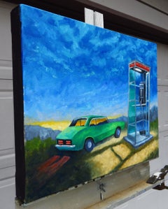 The Mojave Phone Booth, Oil Painting