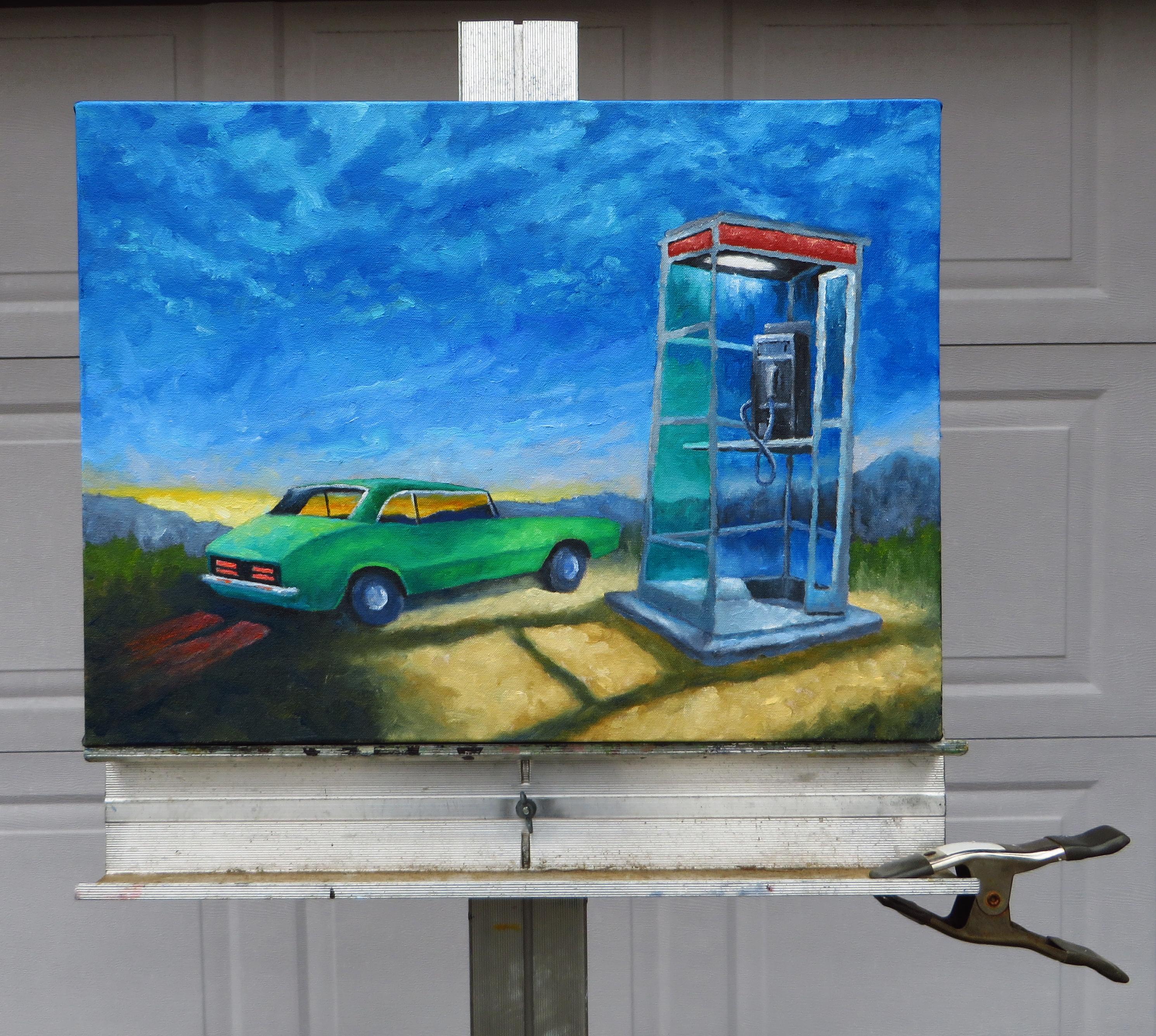 The Mojave Phone Booth, Oil Painting For Sale 1