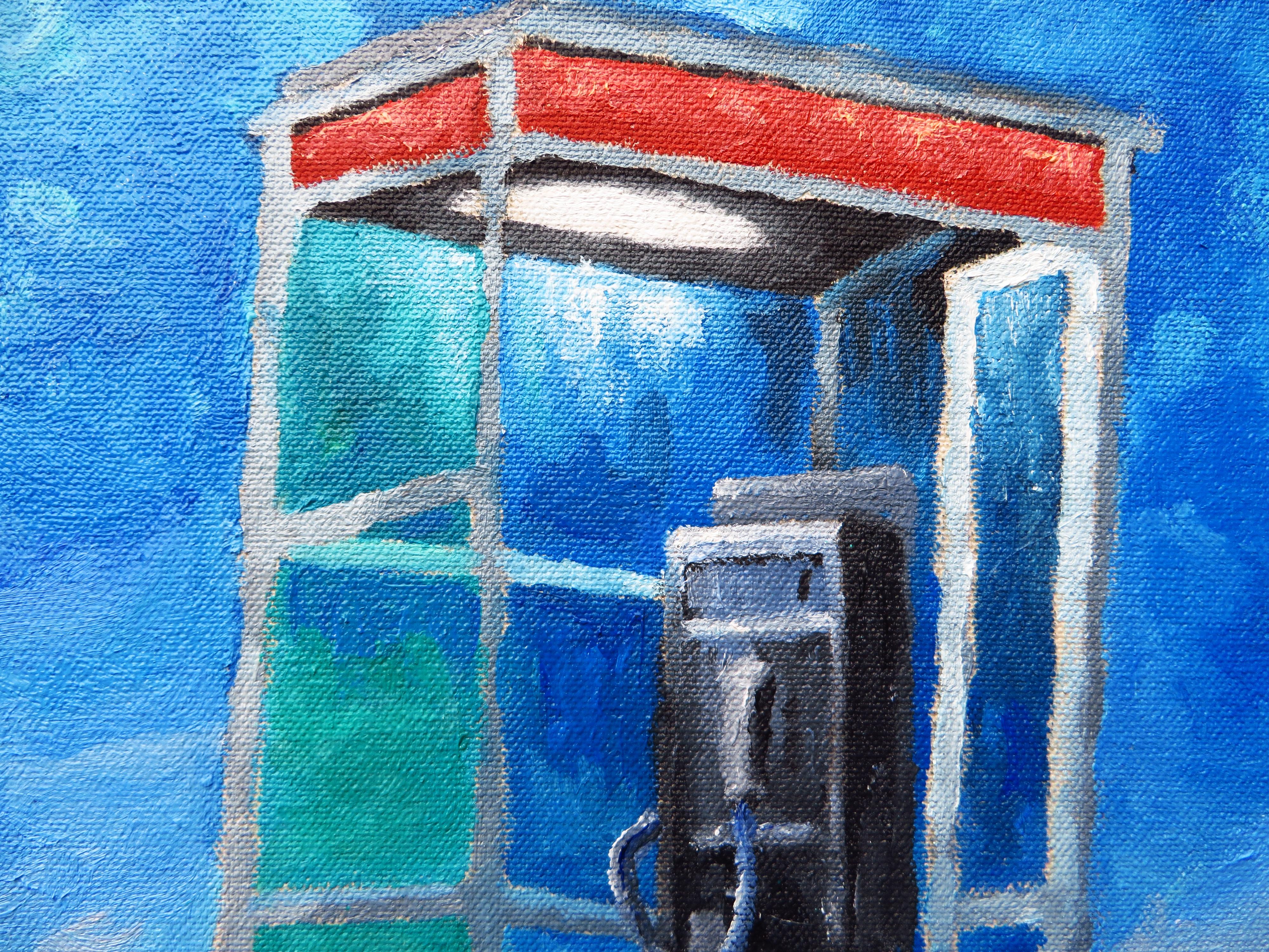 The Mojave Phone Booth, Oil Painting For Sale 2
