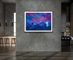 1980s Manhattan Skyline Night Photograph Pan AM Buildin, Signed 2/15 Color Print