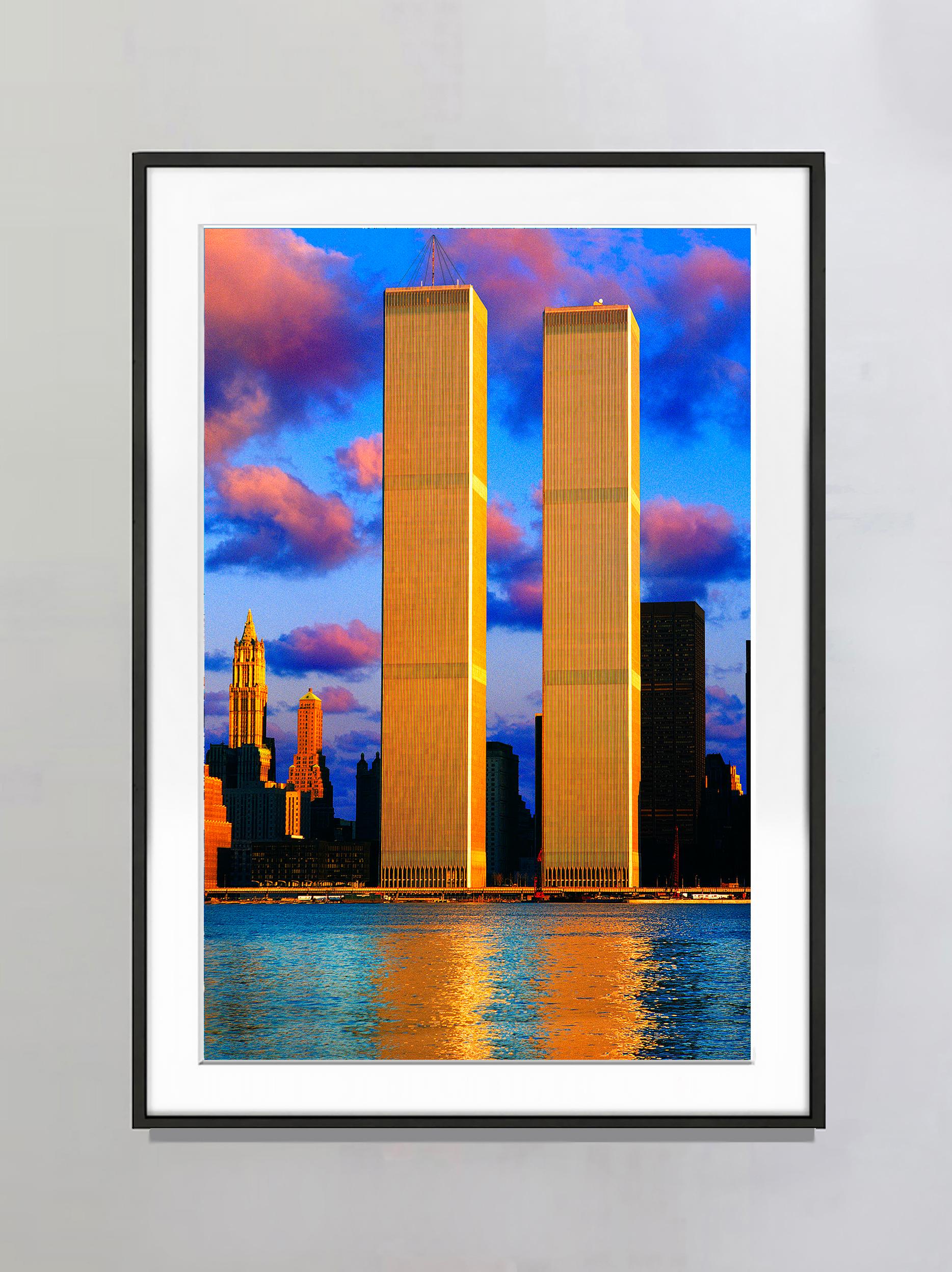 9/11 - Twin Towers in Angelic Light, Architecture  - Photograph by Mitchell Funk