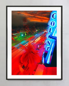 Art Deco Colony Hotel Neon Sign On Ocean Drive, Miami Beach Color Fine Art Print