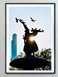 Fuente Bethesda En Central Park Con Rayo De Sol