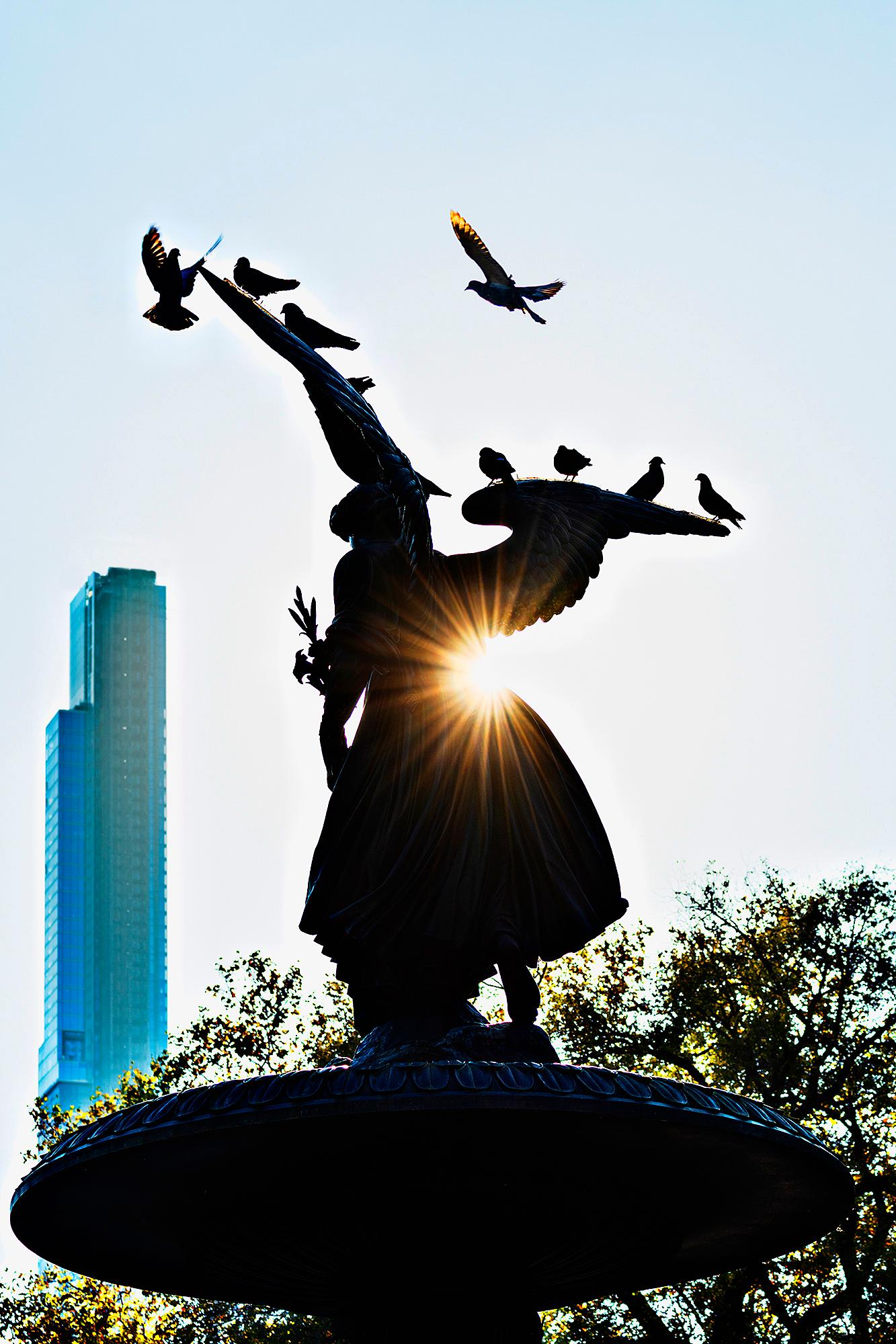 Mitchell Funk Color Photograph - Bethesda Fountain In Central Park With Sunburst