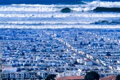 Vintage Big Blue Waves Ocean District San Francisco  - Visual White Noise 