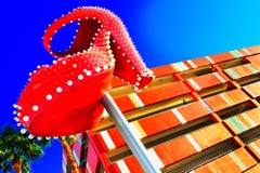 Grande chaussure rouge sur Fremont Street dans le centre-ville de Las Vegas