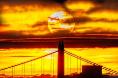 Big Sun Over New York City Bridge   - The Transience of Time.