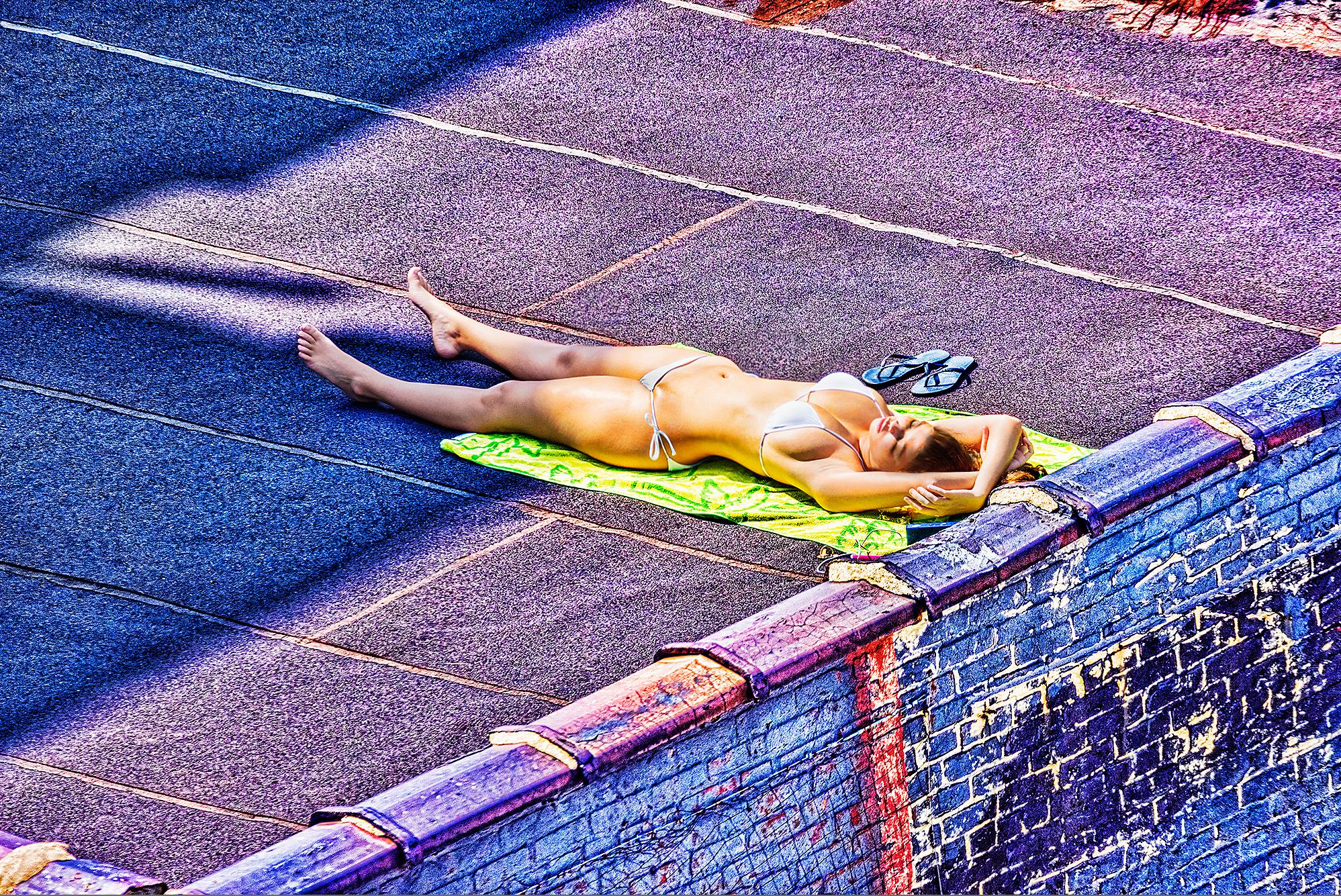 Mitchell Funk Figurative Photograph - Nude,  Bikini Rooftop