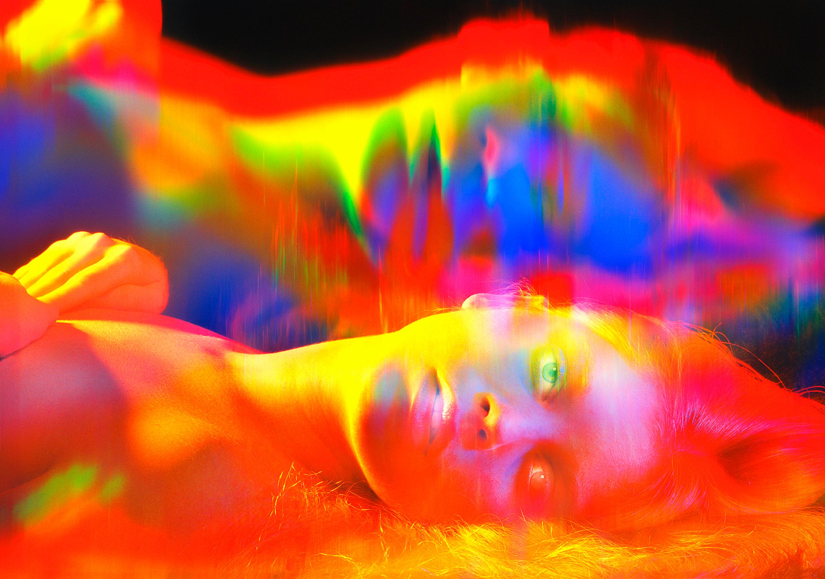 Mitchell Funk Portrait Photograph - Blond Rainbow Girl - Semi - Nude