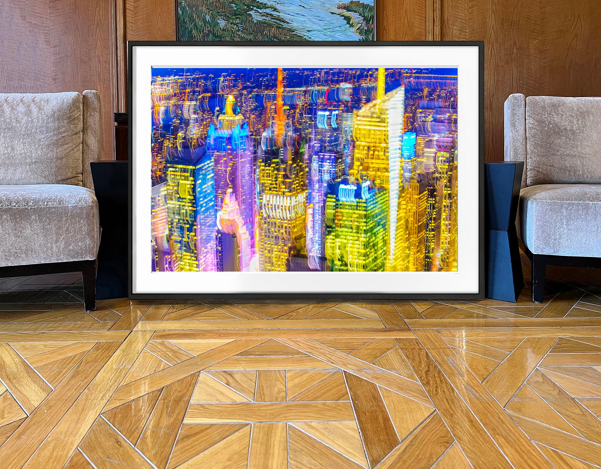 Blurred New York Skyline - American Impressionist Photograph by Mitchell Funk