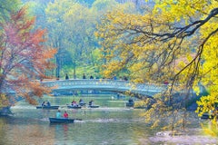 Le parc central de Bow bridge à New York au printemps