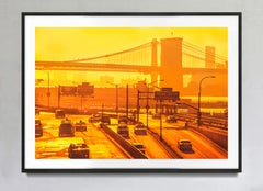 Brooklyn Bridge and Manhattan Bridge Sunrise Golden Light Fine Art Print